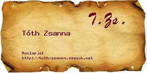 Tóth Zsanna névjegykártya